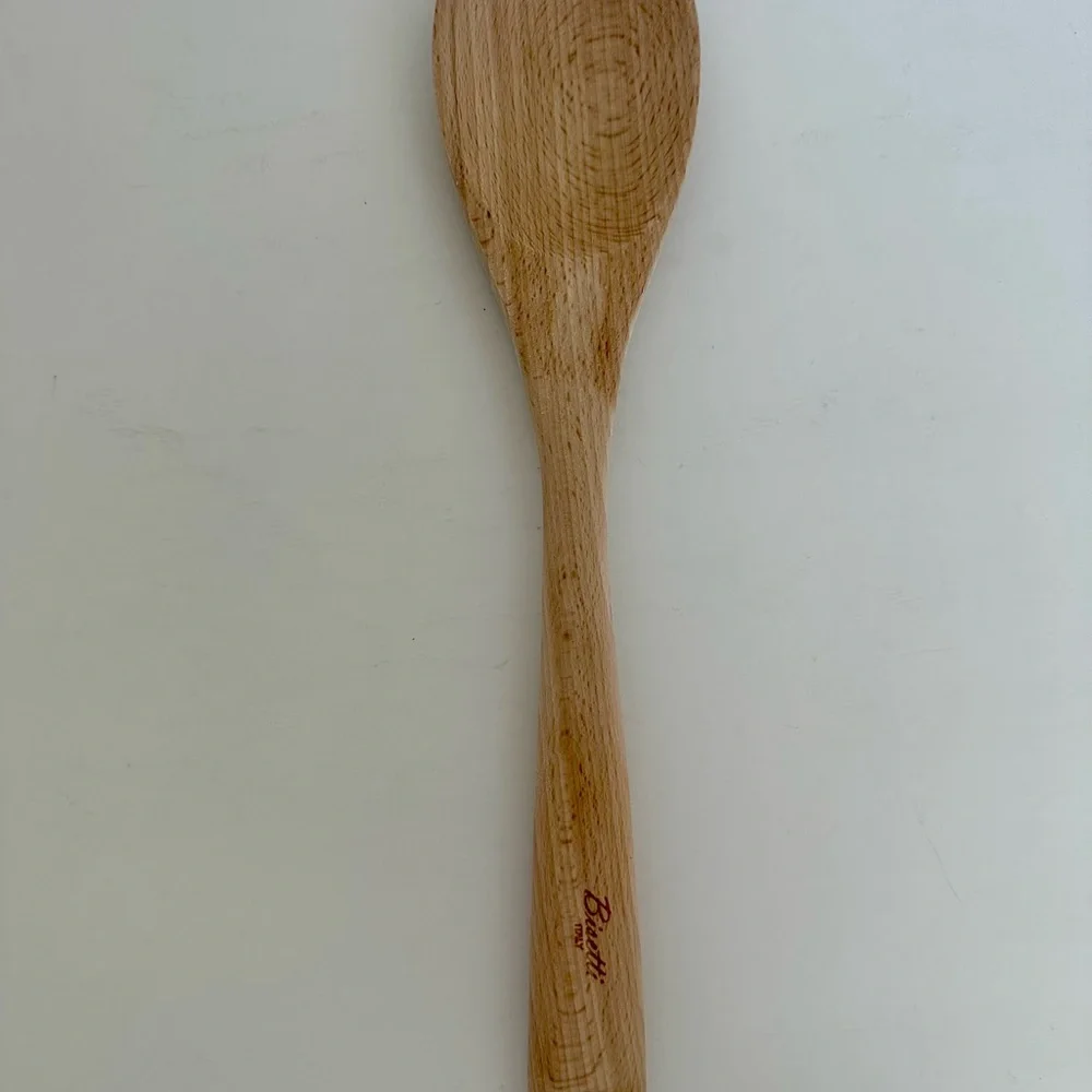 Bisetti European Beechwood Cooking Spoon Natural Finish 12” Made In Italy